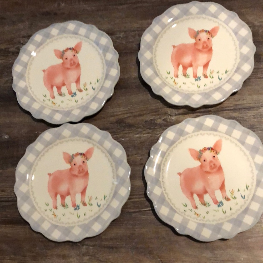 Pioneer woman 4 salad piggy plates never used